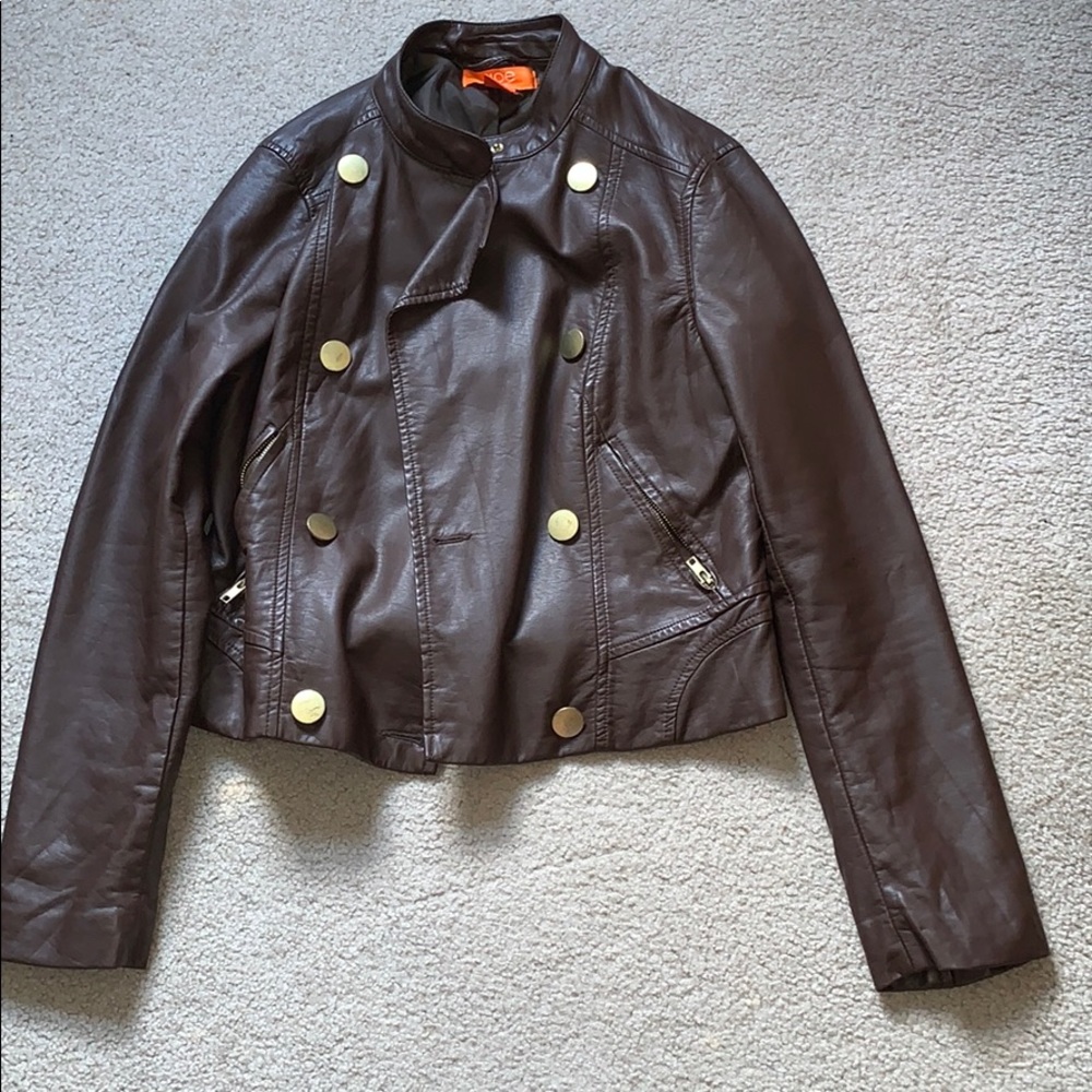 Brown leather jacket!